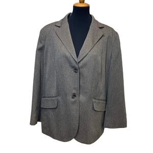 JM Collection Plus Size 18W Brown Two Button Career Polyester Suit Blazer Jacket